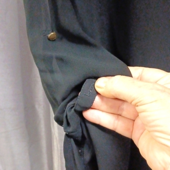 🙋A.N.A. sheer black blouse, button down front design S XL good condition - Picture 8 of 10